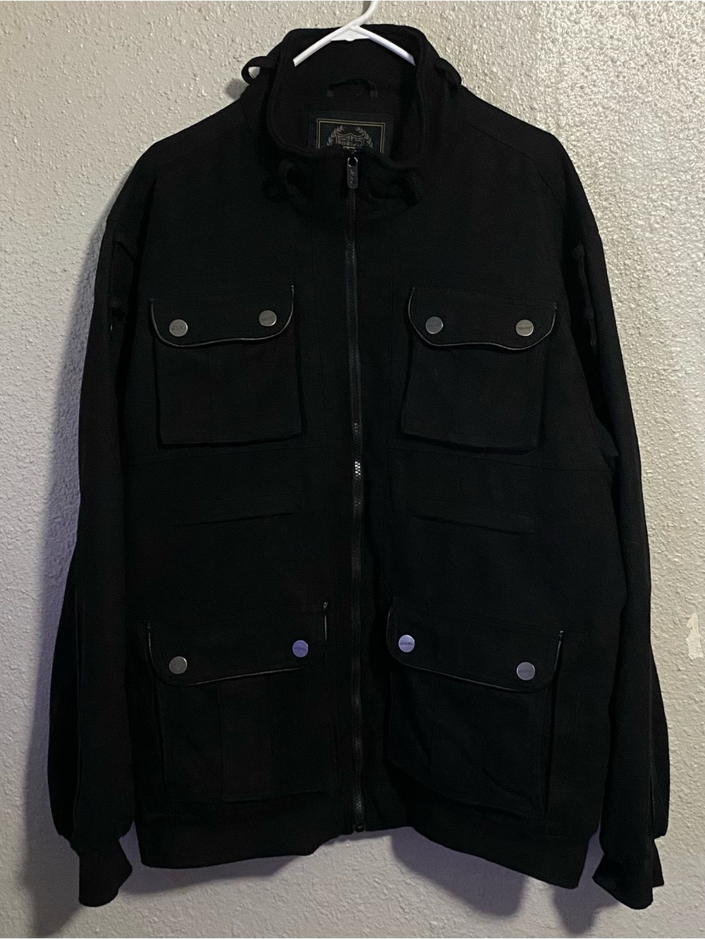 Sportier Men's Black Utility Jacket with Multiple Pockets